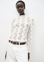 Openwork Sweater With Perkins Collar