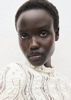 Openwork Sweater With Perkins Collar