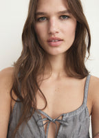 Overdyed Embroidered Cotton Nightdress