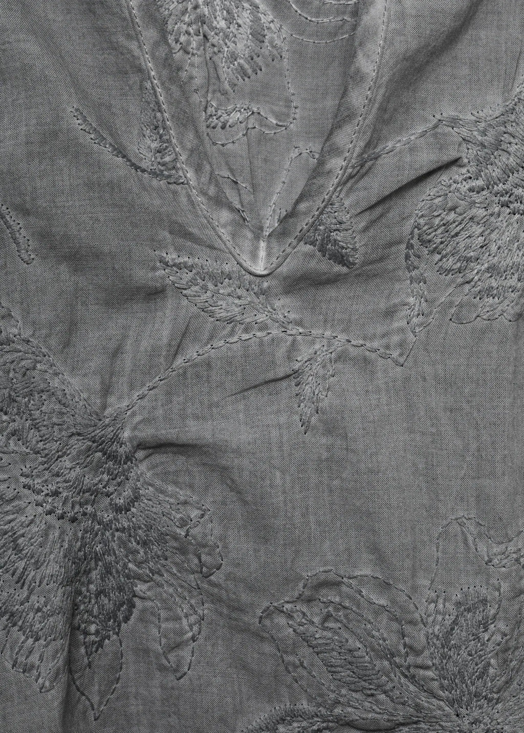 Overdyed Embroidered Cotton Nightdress