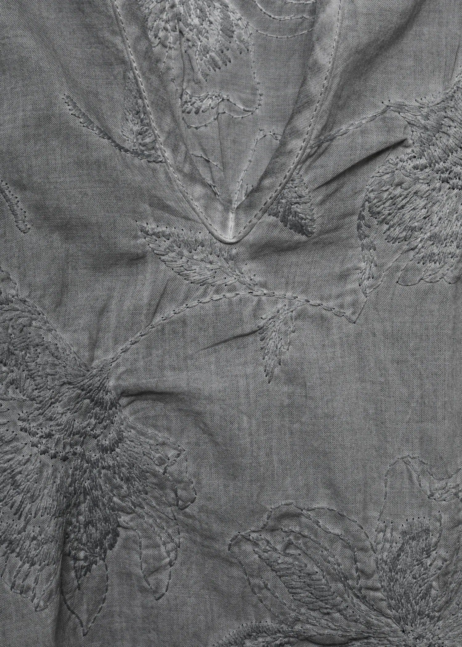 Overdyed Embroidered Cotton Nightdress