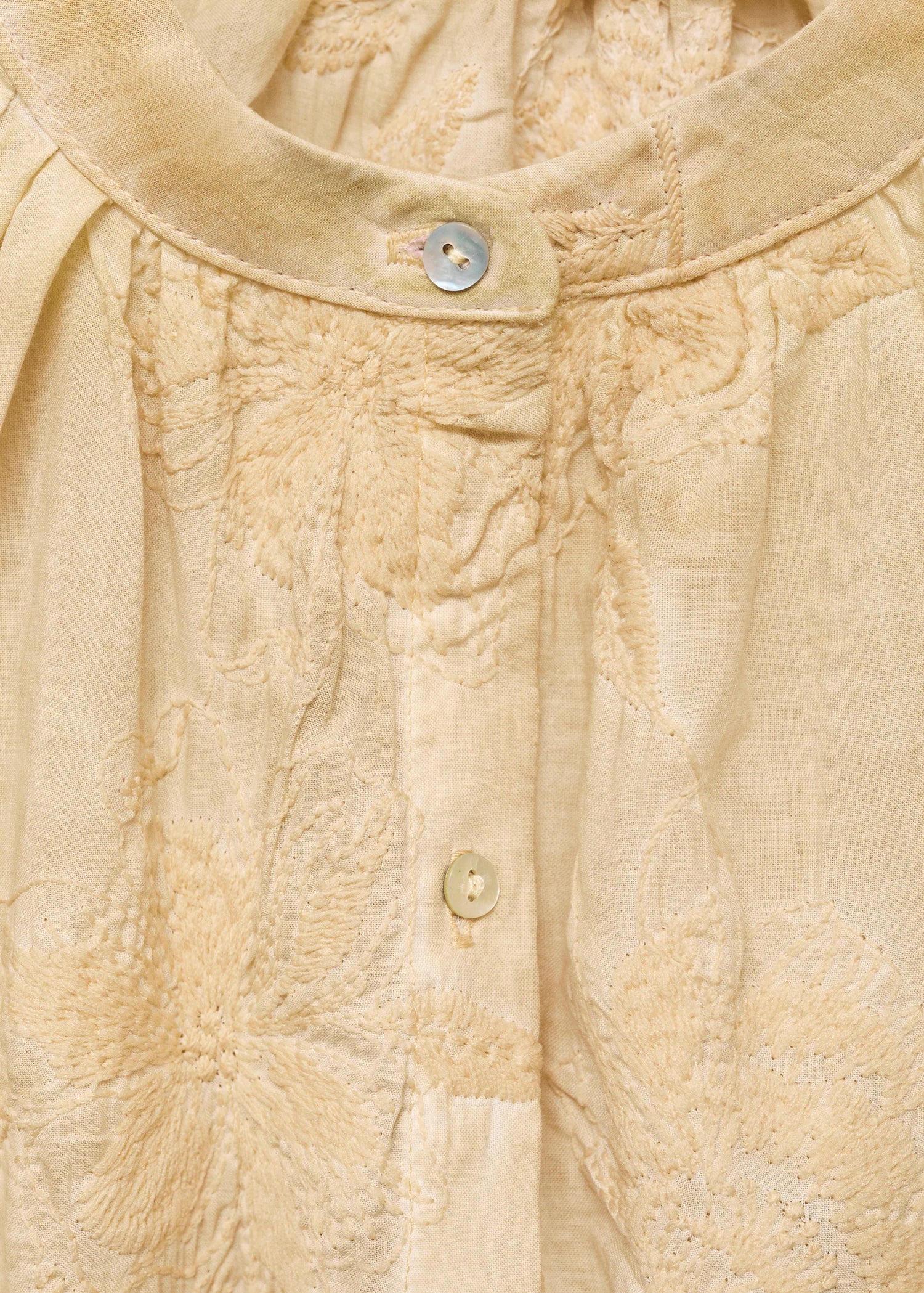 Overdyed Embroidered Cotton Nightdress