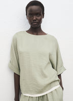 Oversized Blouse With Turn Up Sleeves