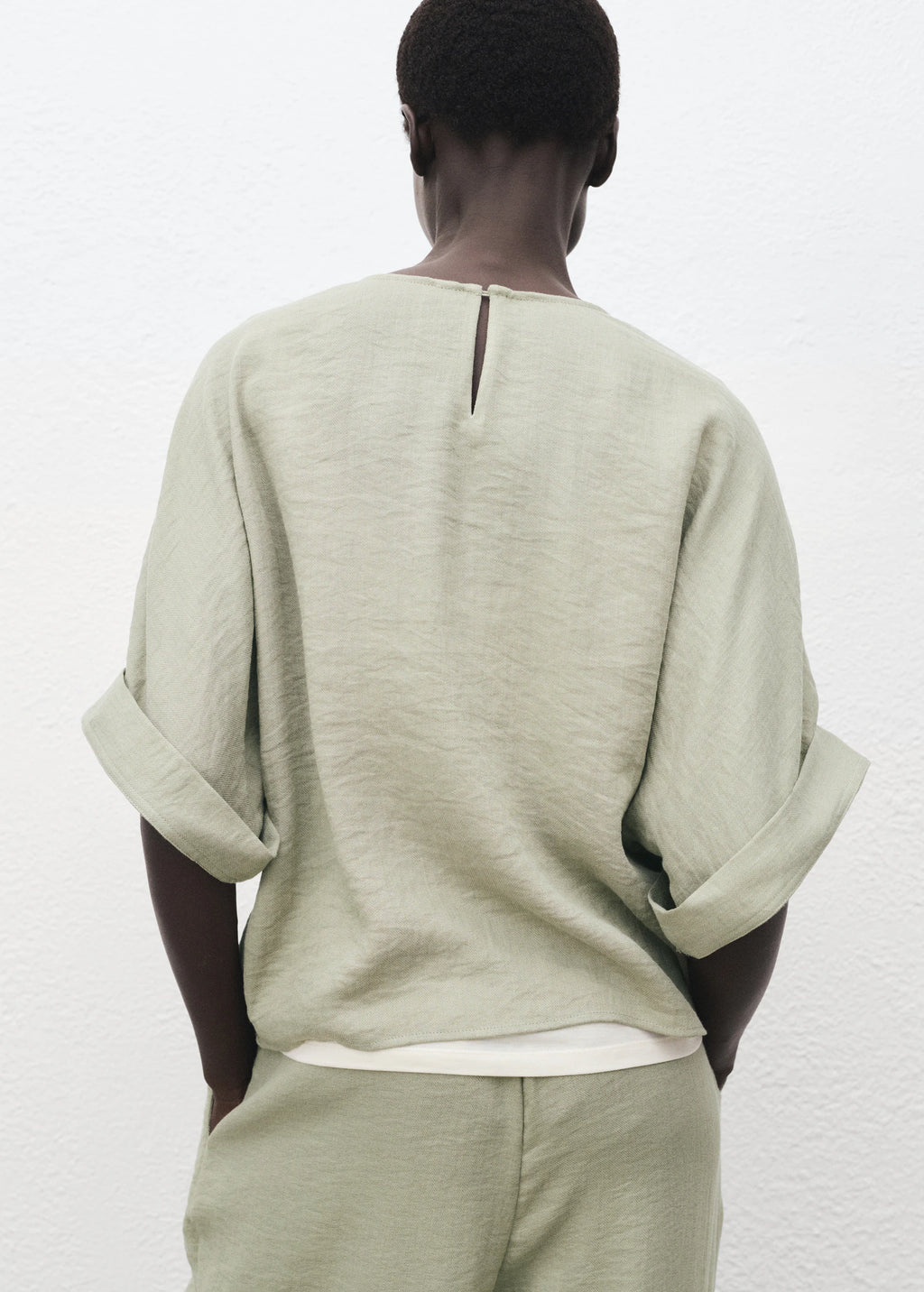 Oversized Blouse With Turn Up Sleeves