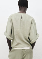 Oversized Blouse With Turn Up Sleeves