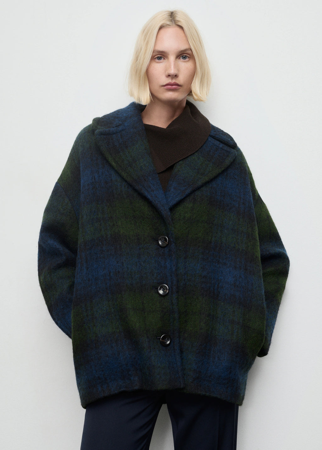 Oversized Check Coat