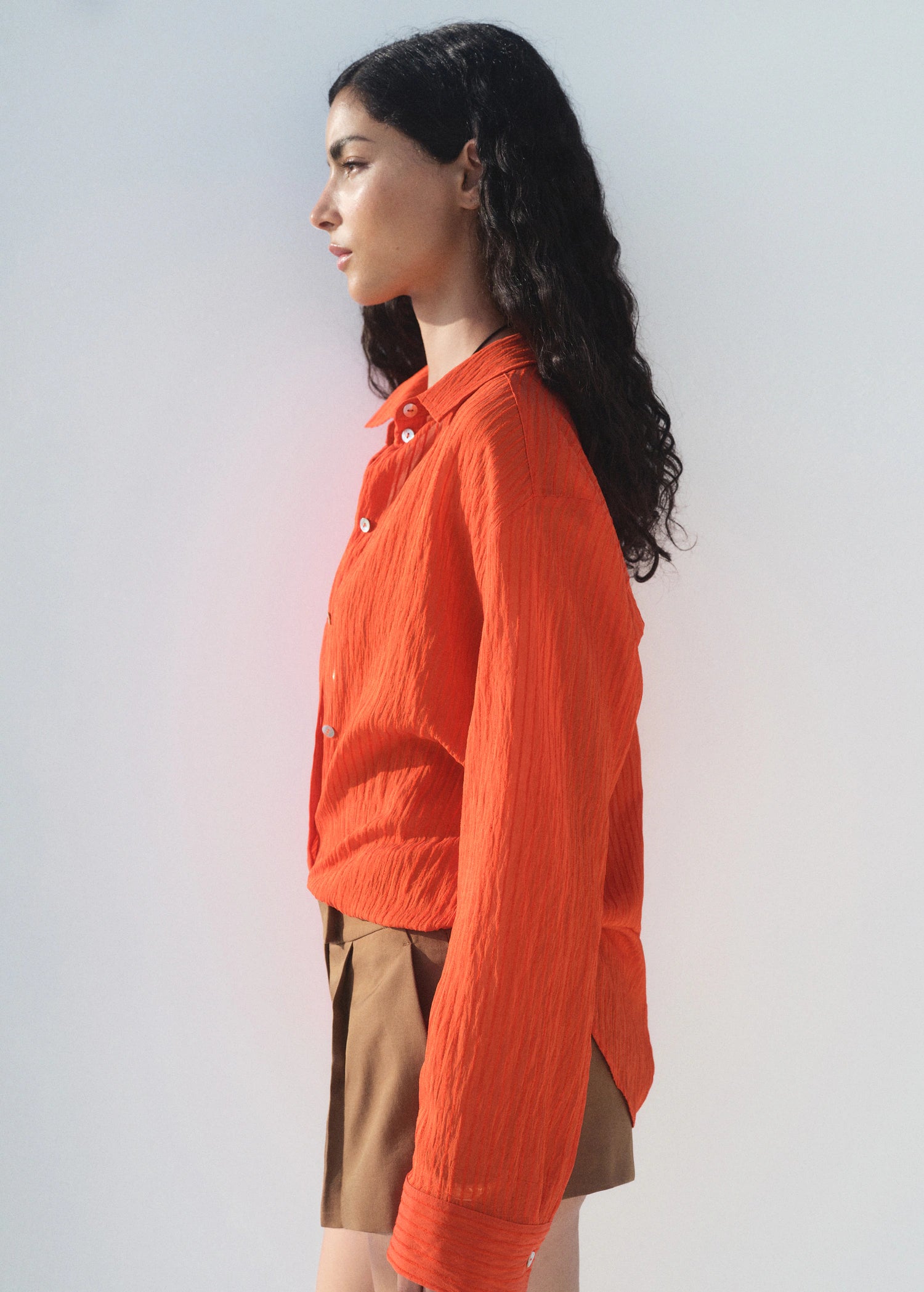 Oversized Crinkled Effect Shirt