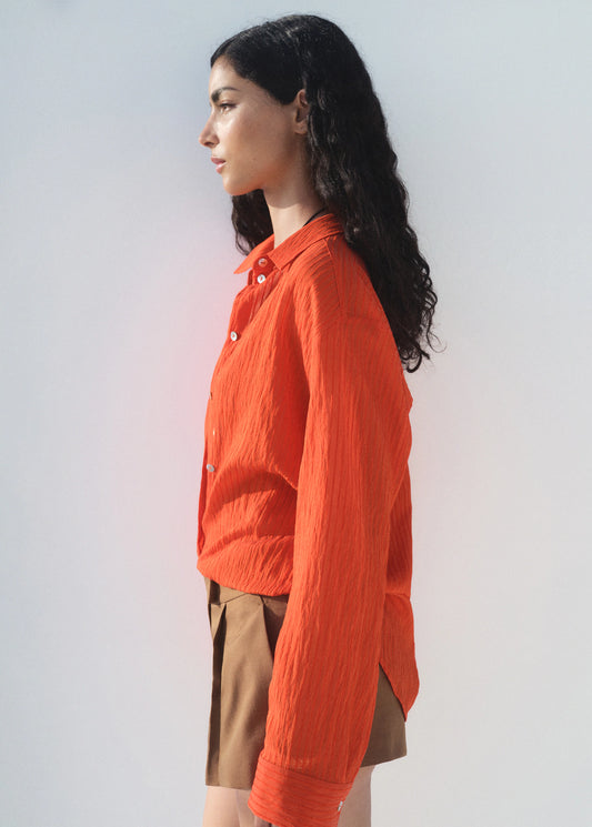 Oversized Crinkled Effect Shirt