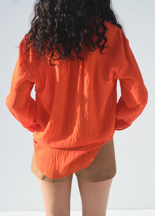 Oversized Crinkled Effect Shirt