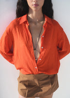 Oversized Crinkled Effect Shirt