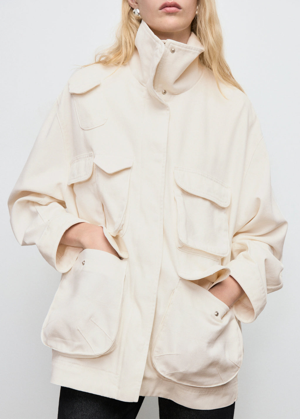 Oversized Denim Parka With Pockets