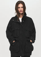 Oversized Denim Parka With Pockets