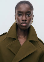 Oversized Short Double Breasted Trench Coat