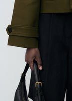 Oversized Short Double Breasted Trench Coat