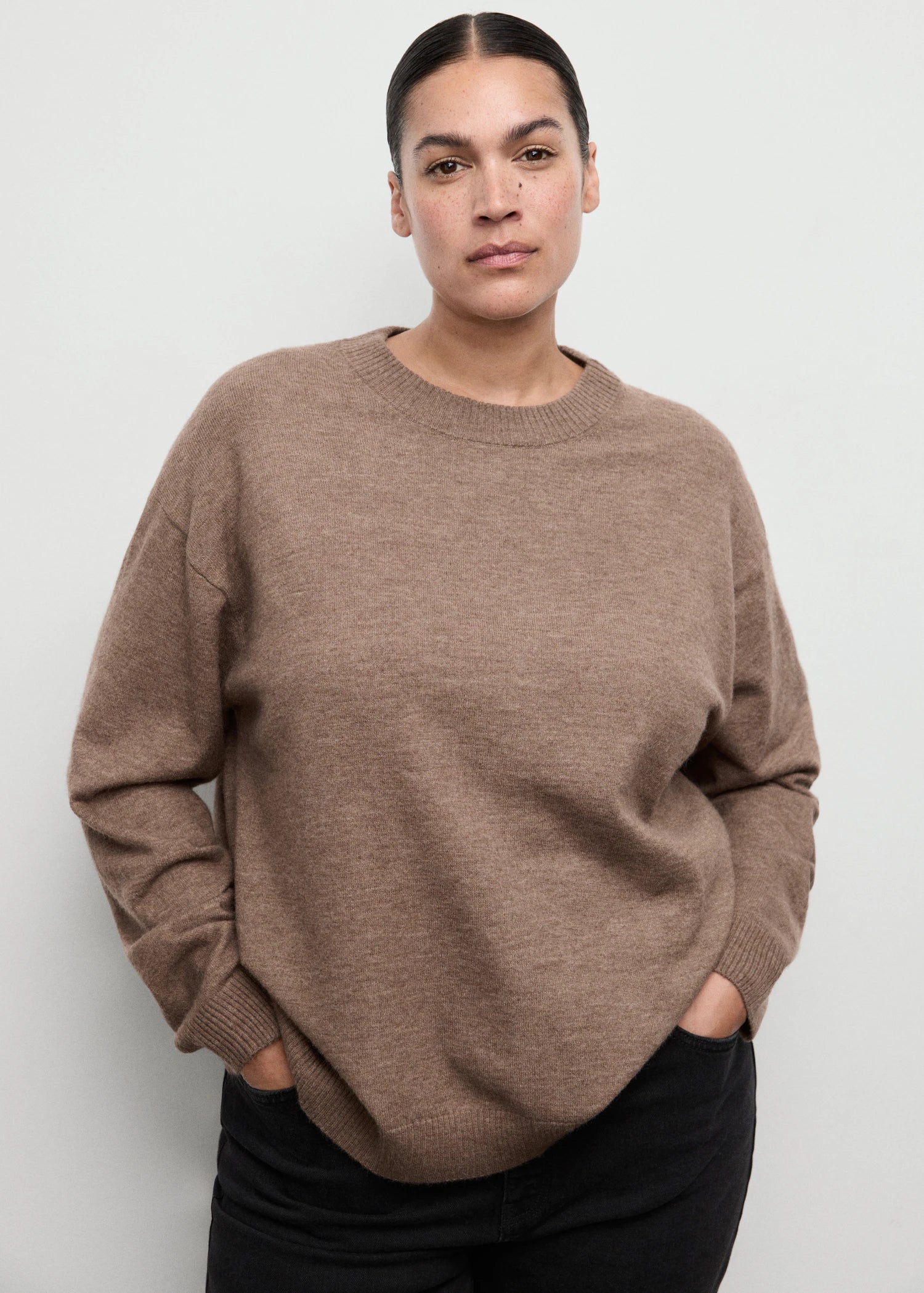 Oversized Sweater With Ribbed Trim