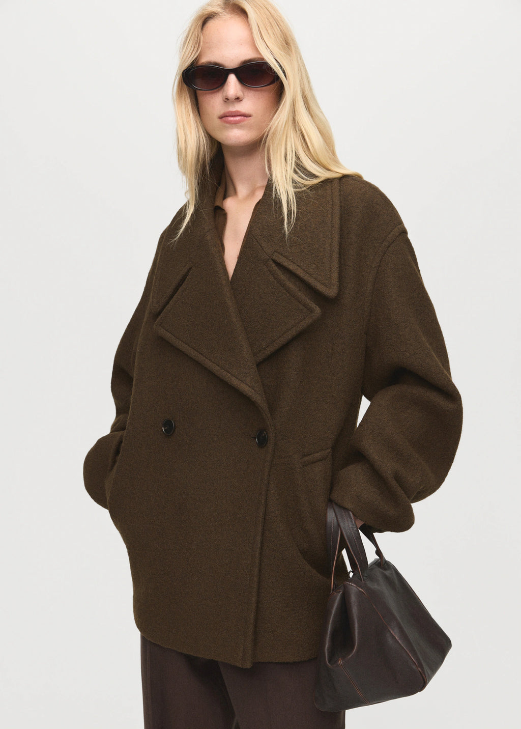 Oversized Wool Coat With Maxi Lapels