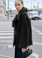 Oversized Wool Coat With Maxi Lapels