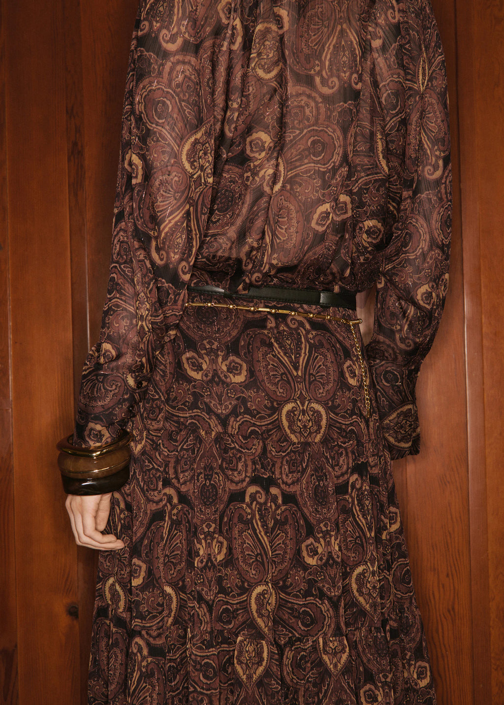 Paisley Print Blouse With Foulard