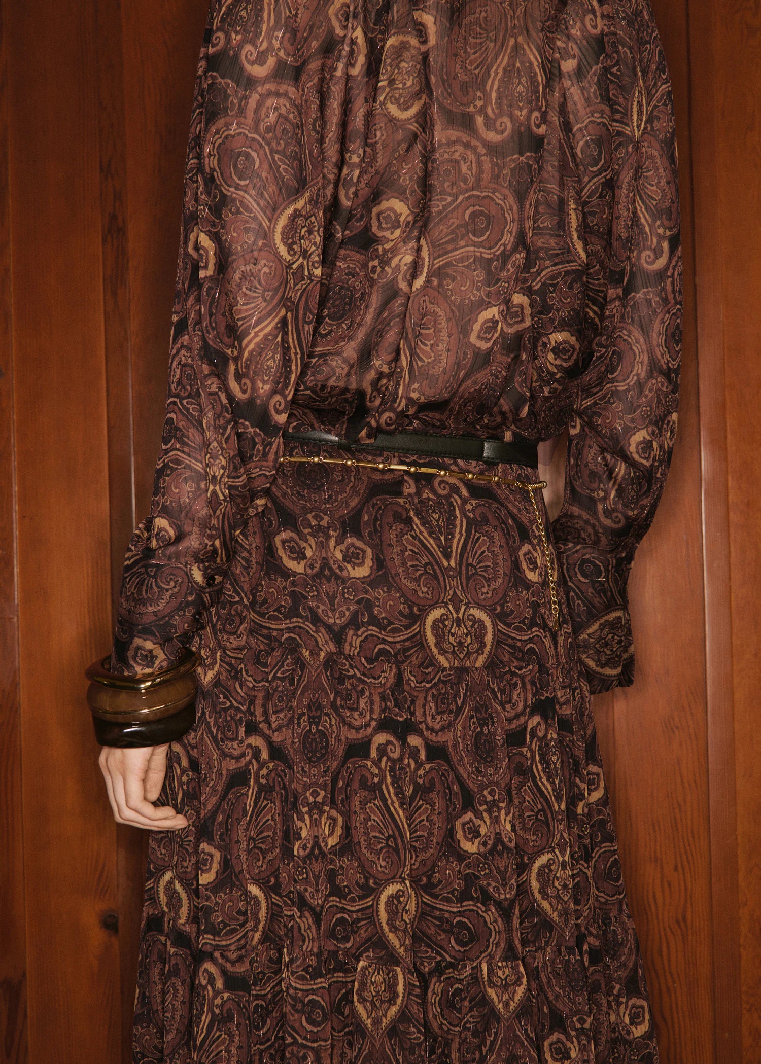 Paisley Print Blouse With Foulard