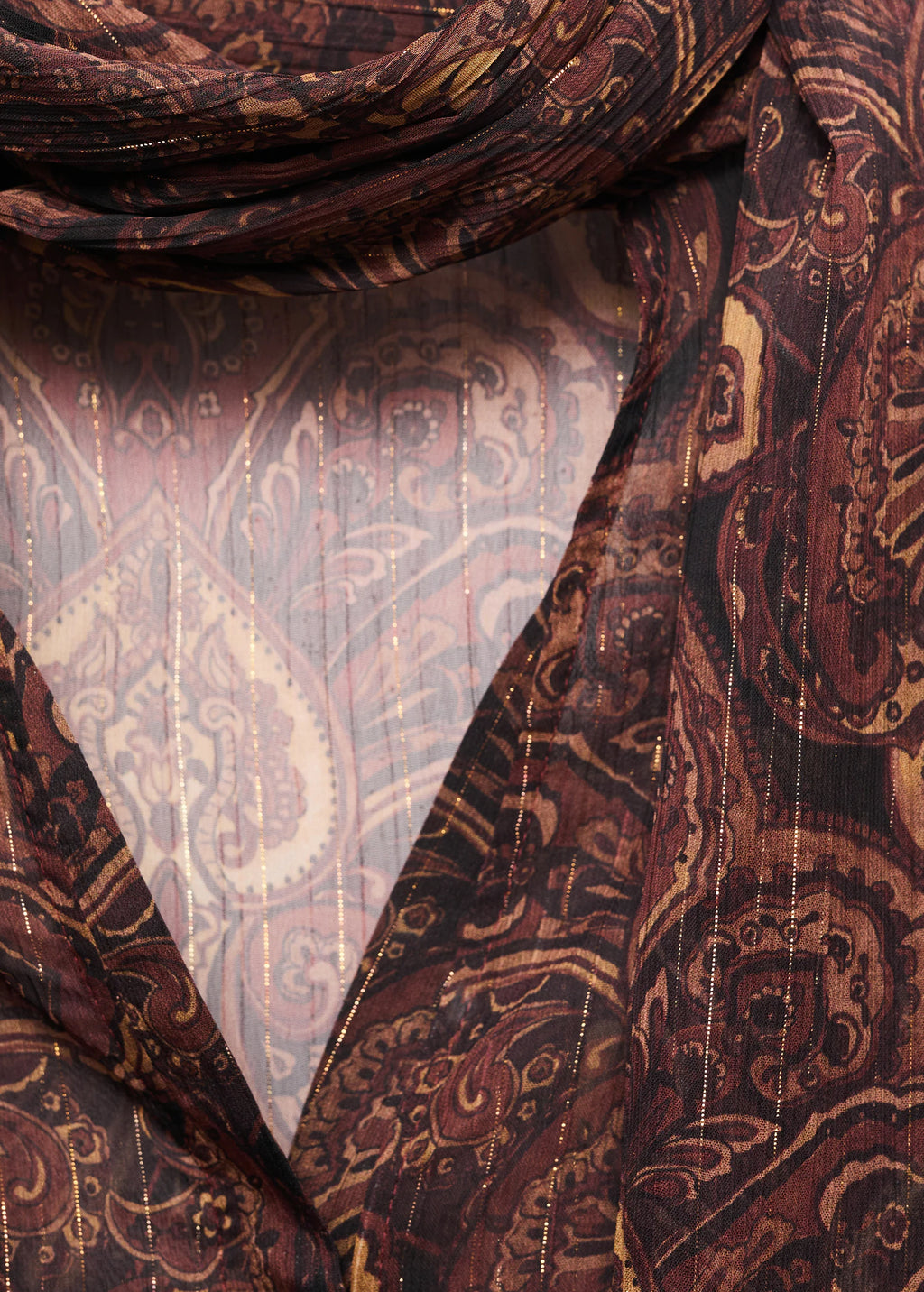 Paisley Print Blouse With Foulard