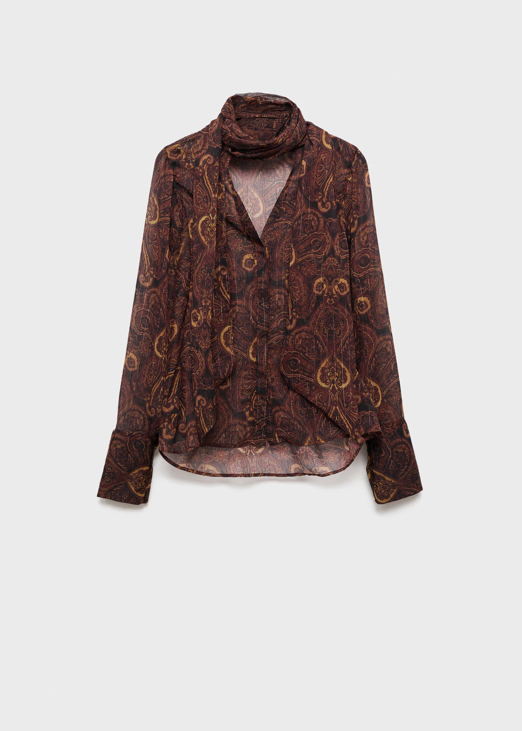 Paisley Print Blouse With Foulard