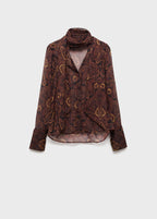 Paisley Print Blouse With Foulard
