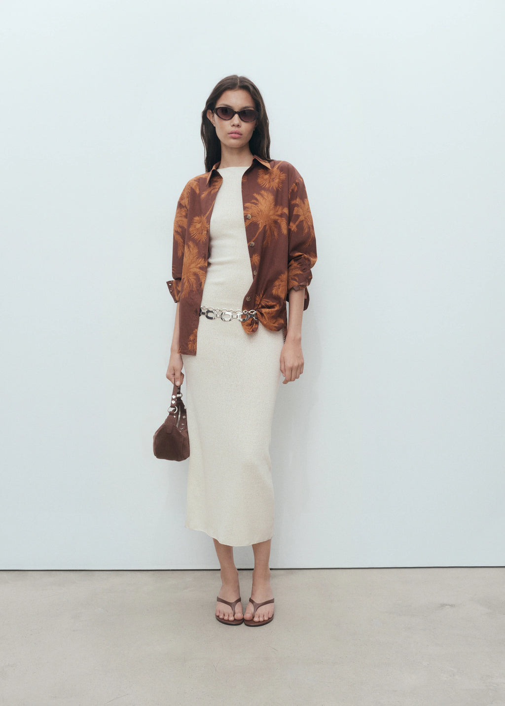 Palm Tree Print Cotton Shirt