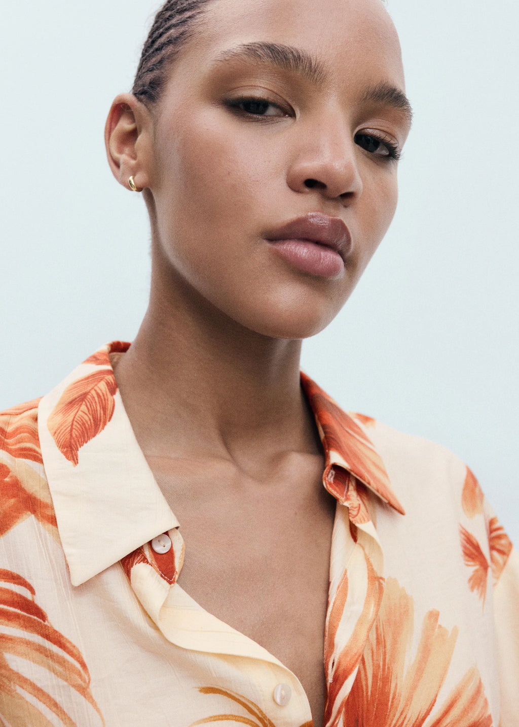 Palm Tree Shirt With Three Quarter Sleeves