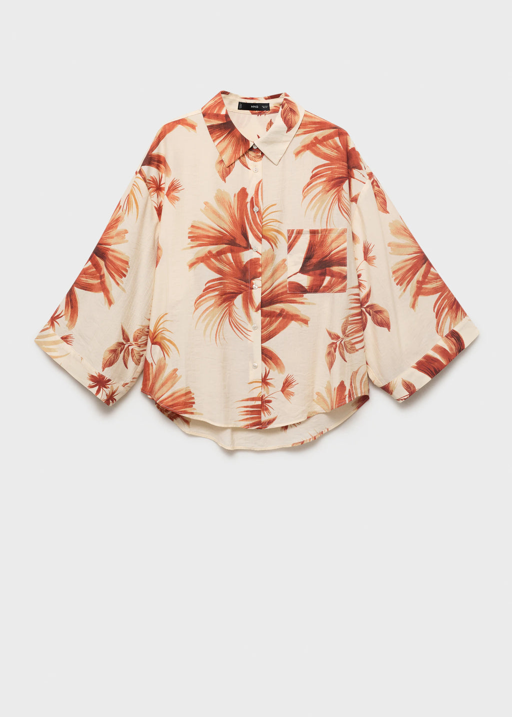 Palm Tree Shirt With Three Quarter Sleeves