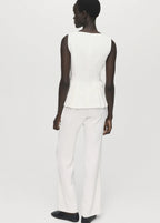 Peplum Top With Pleat Detail