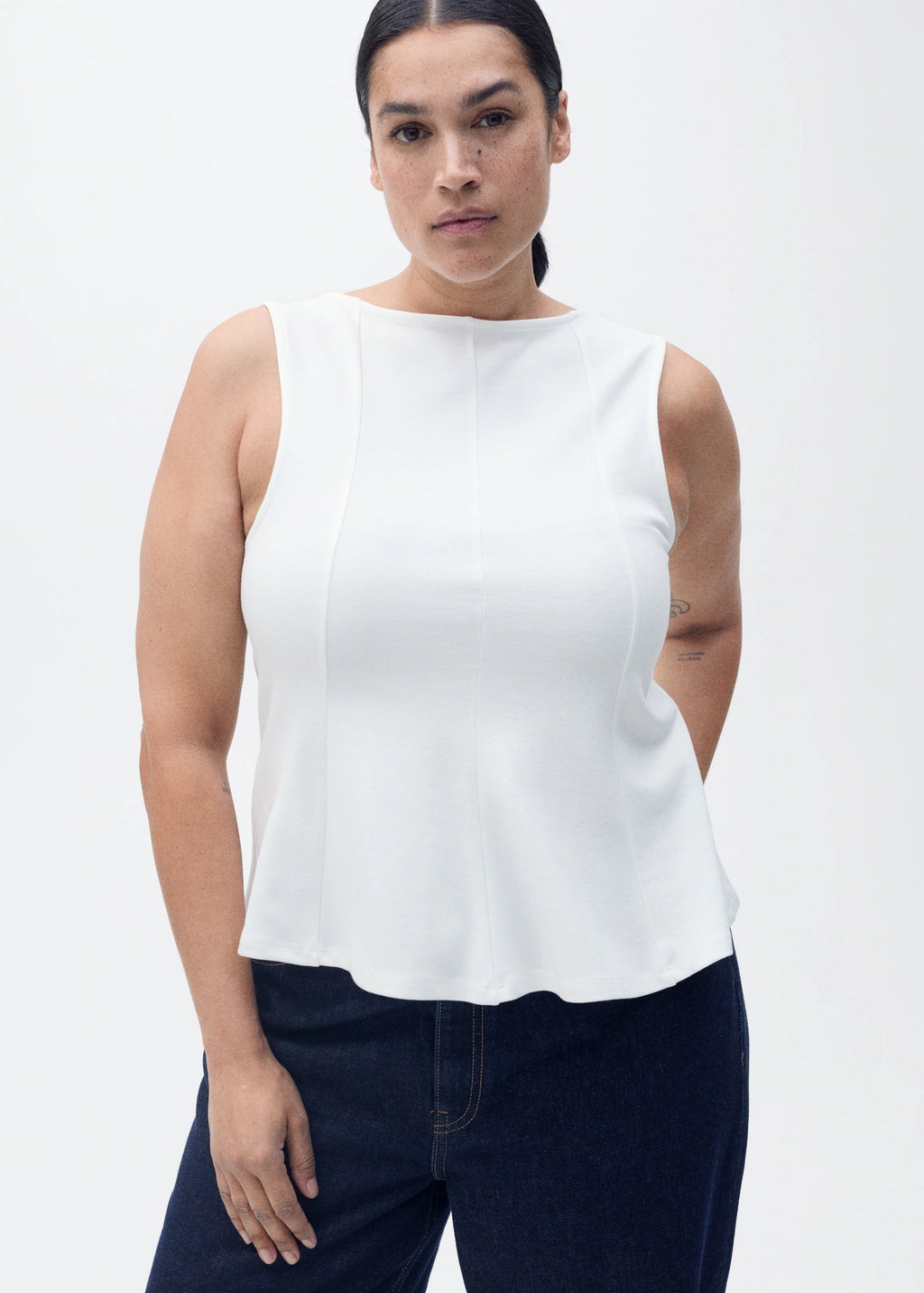 Peplum Top With Seam Detail