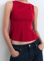 Peplum Top With Seam Detail