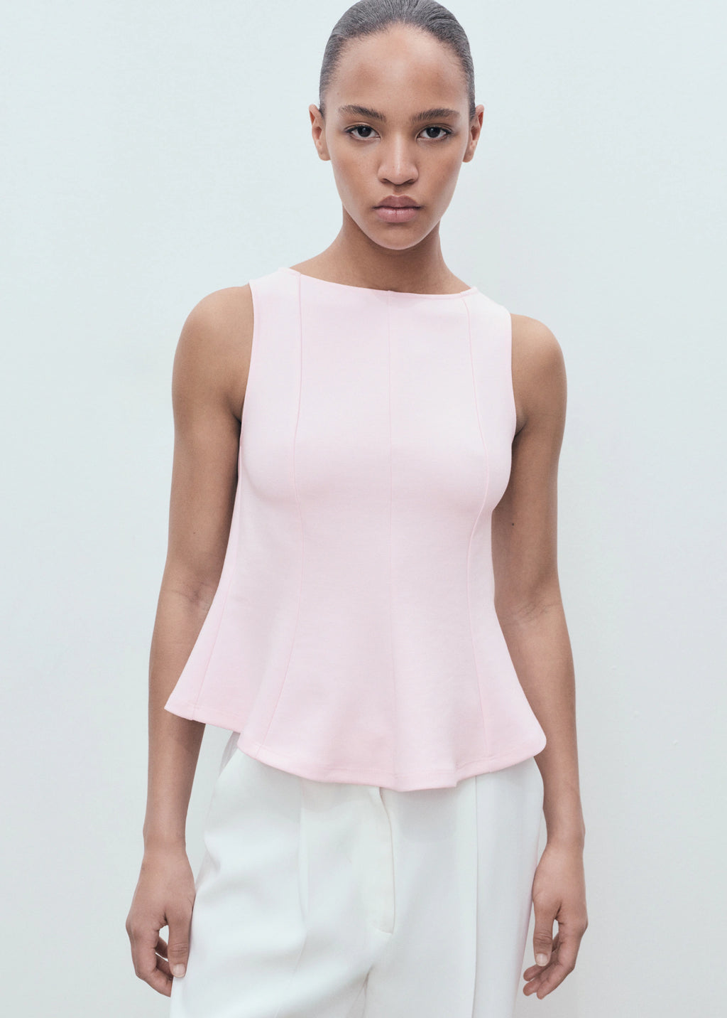 Peplum Top With Seam Detail