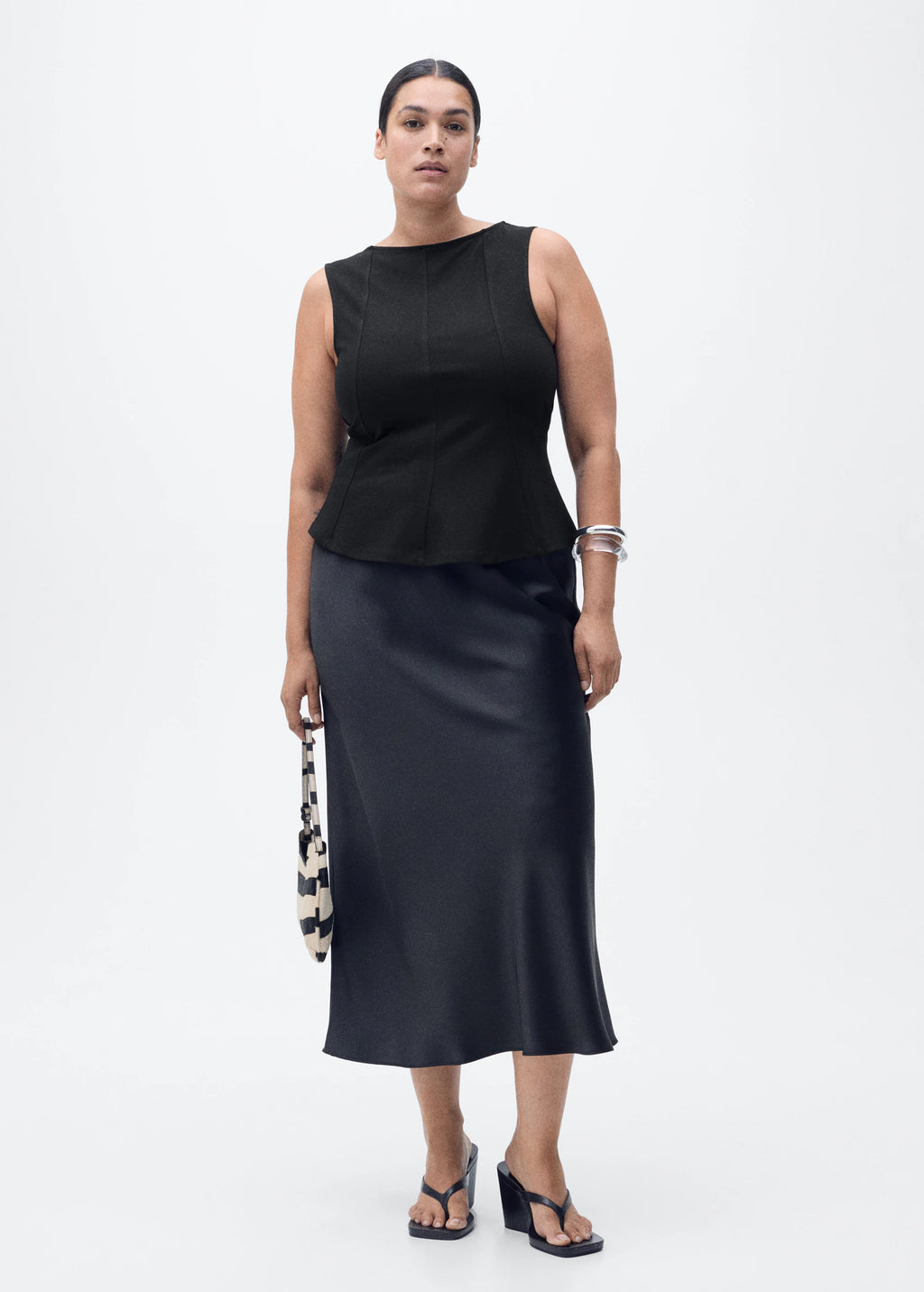 Peplum Top With Seam Detail