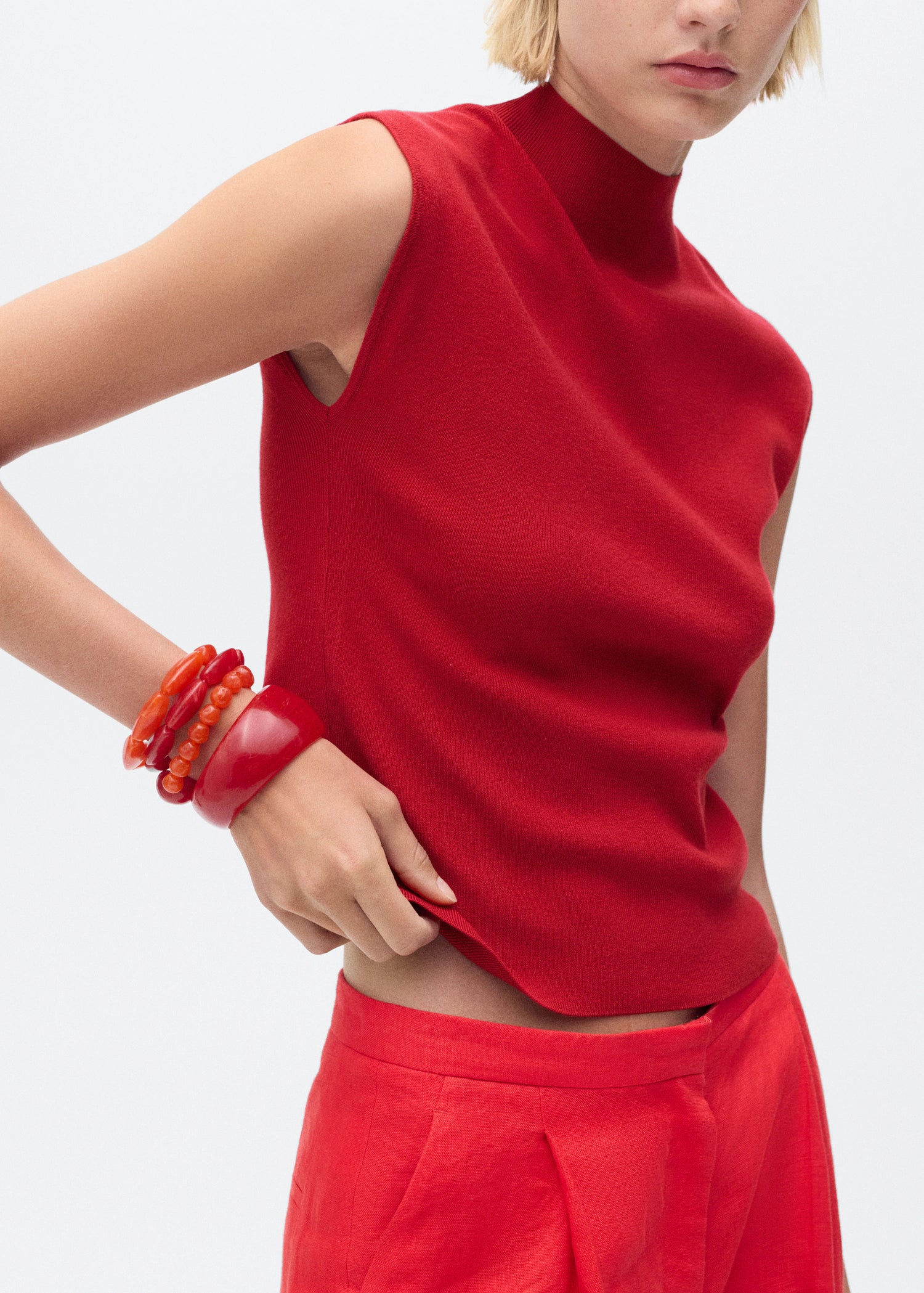 Perkins Neck Knitted Top