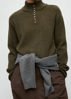 Perkins Neck Sweater With Button