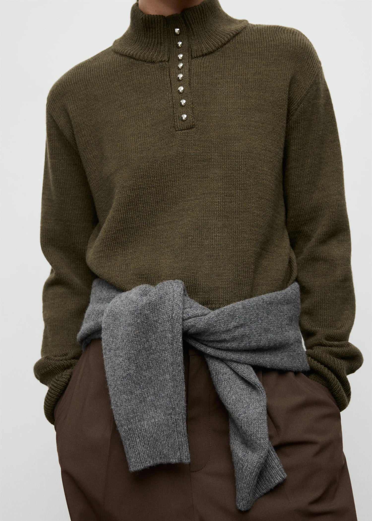 Perkins Neck Sweater With Button