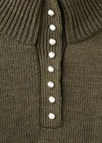 Perkins Neck Sweater With Button