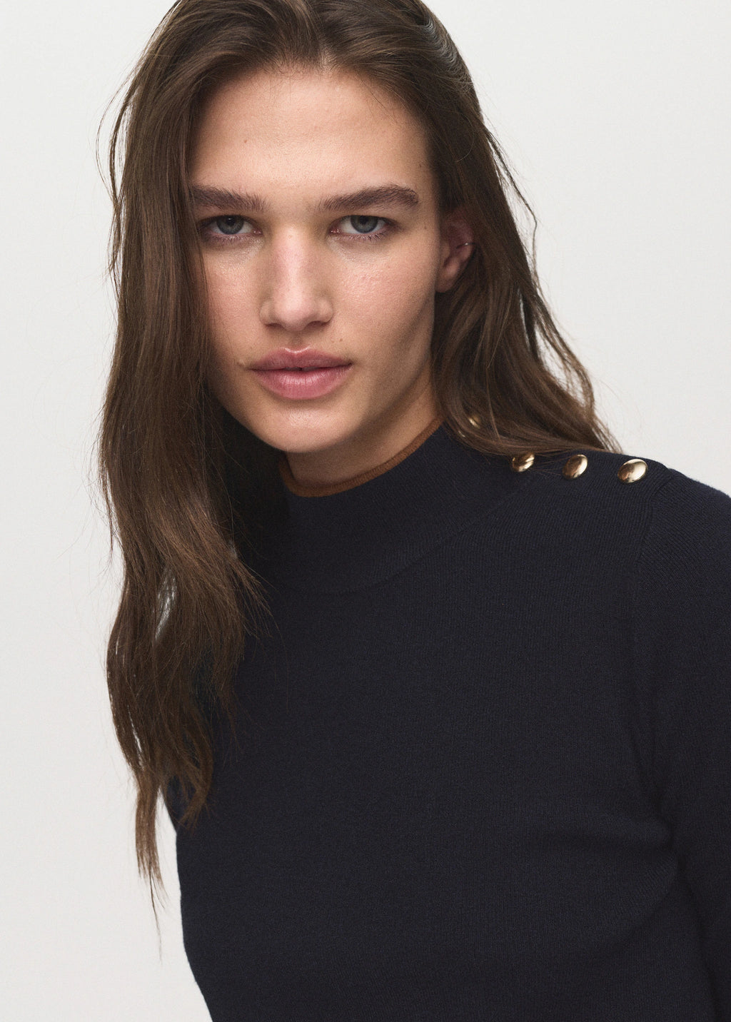 Perkins Neck Sweater With Button