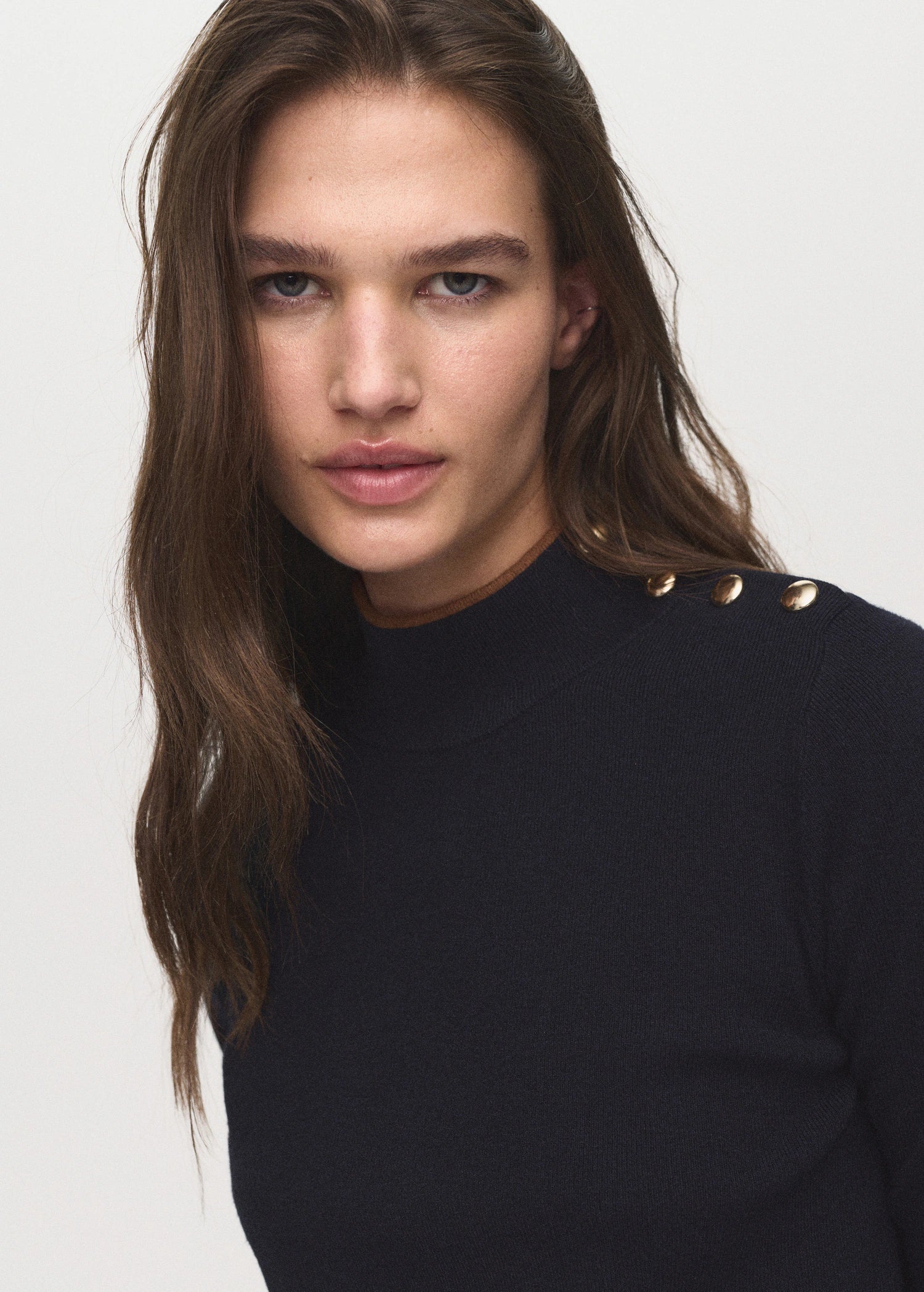 Perkins Neck Sweater With Button