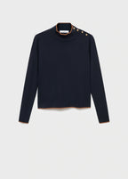Perkins Neck Sweater With Button