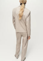 Pinstripe Wool Suit Jacket