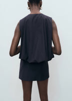 Pinstriped Top With Balloon Effect