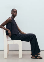 Pinstriped Top With Balloon Effect