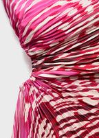 Pleated Asymmetrical Dress With Opening