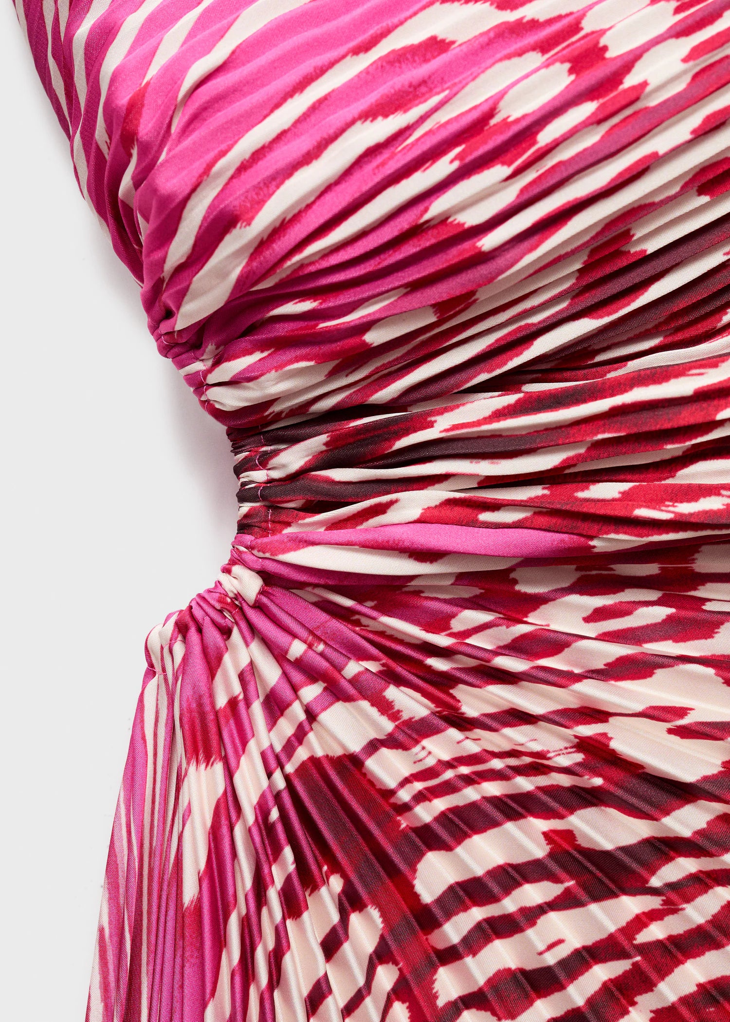 Pleated Asymmetrical Dress With Opening
