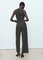 Polka Dot Belt Jumpsuit