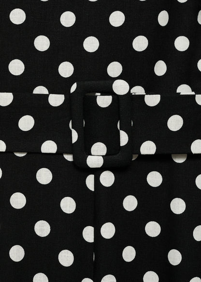 Polka Dot Belt Jumpsuit