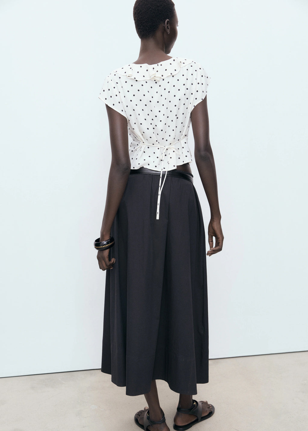 Polka Dot Blouse With Ruffles