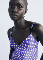 Polka Dot Satin Finish Dress